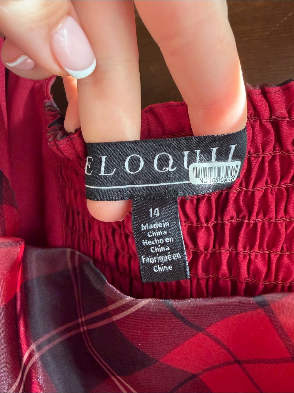 Anthropologie Eloquii Plaid Puff Sleeve Midi Dress - Picture 4 of 5